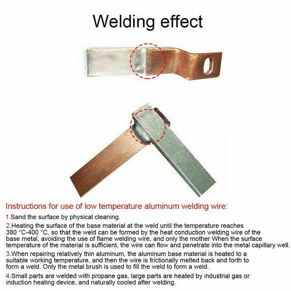 Perfect for Thin Aluminum Get Your Hands on 100pcs Aluminum Solution Welding Flux Cored Rods Wire Brazing Rod 16MM X 50CM!