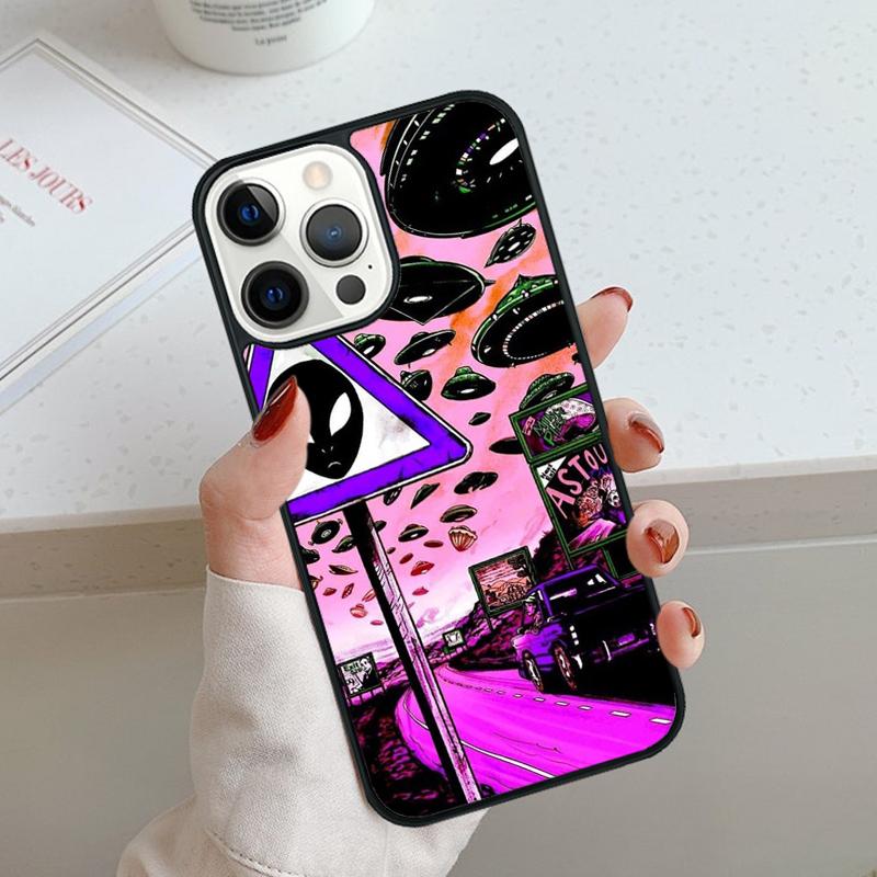 Alien Martian UFO Phone Case For iPhone 11 12 13 14 15 16 Pro Max Mini Cover For iPhone Max 5 6 7 8 Plus Coque Shell