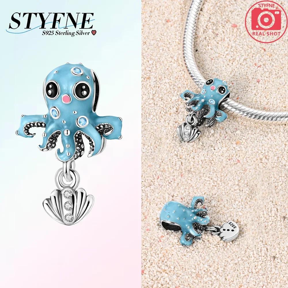 Kupfer Ozean Welt Serie See Oktopus Charms Perlen Clips Sicherheitskette Für Original Armband DIY Schmuckherstellung