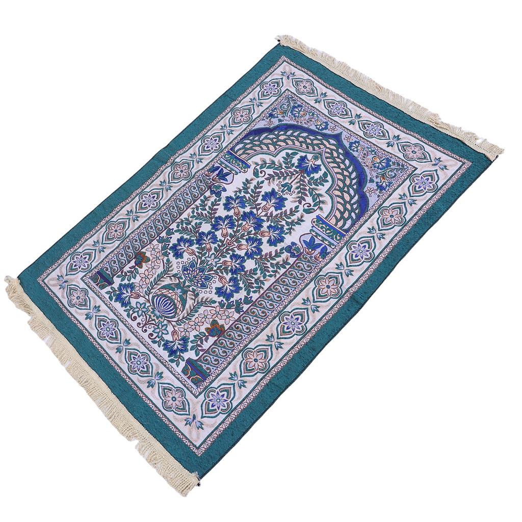 Pray Rug Thick Soft Embroidered Praying Mat with Tassel for Women Men Children Meditation