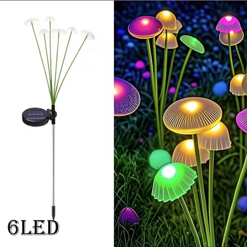 Solar Garden Lights Outdoor, Mushroom Light Outdoor, IP65 Firefly Lamp Outside Decor for Patio Pathway, Sway by Wind