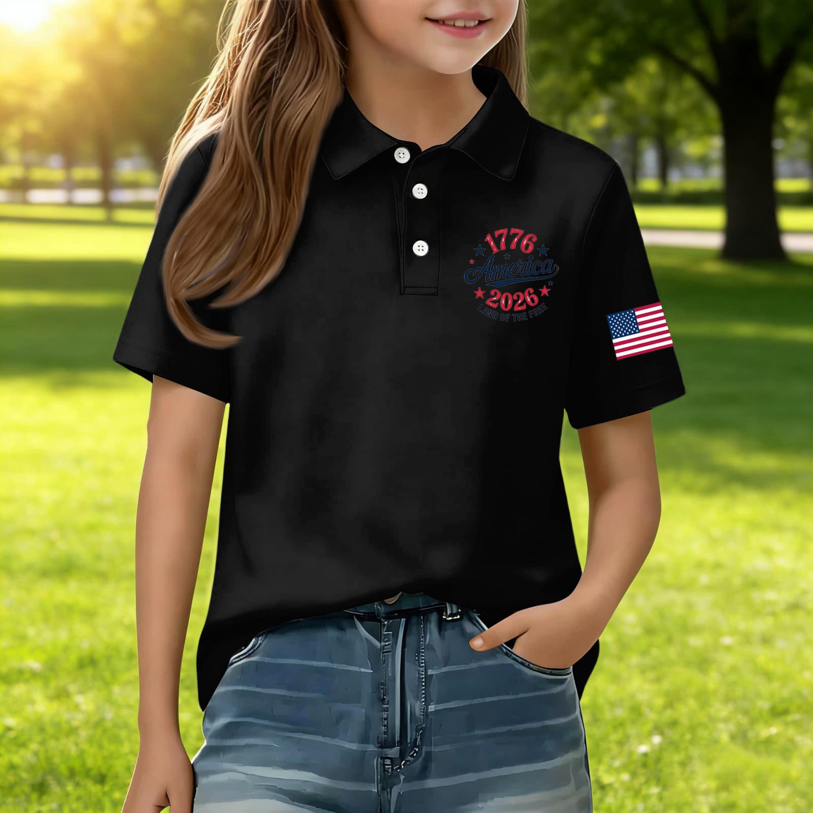 

Children s Daily Casual Short-sleeved Print Tops T-shirts Shirts 130 чёрный
