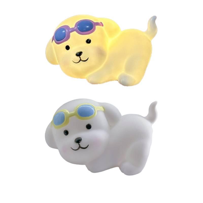 Süßer Cartoon-Hund Nachtlicht Kreative Schlafzimmer Nachttischlampe Zum Schlafen Und Dekorieren