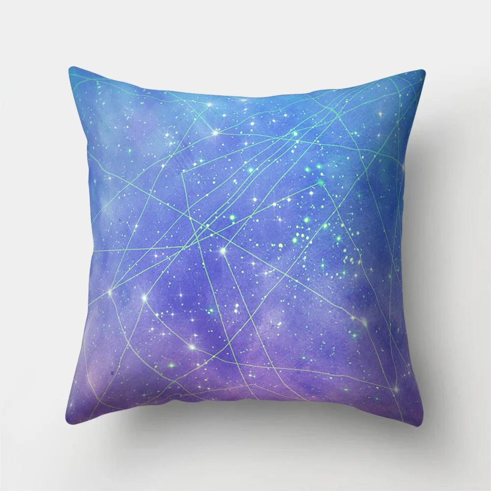 Outer Space Style Polyester Throw Pillow Case Spaceship Astronaut Print Cushion Cover Decorative For Sofa Bed Home Living Room