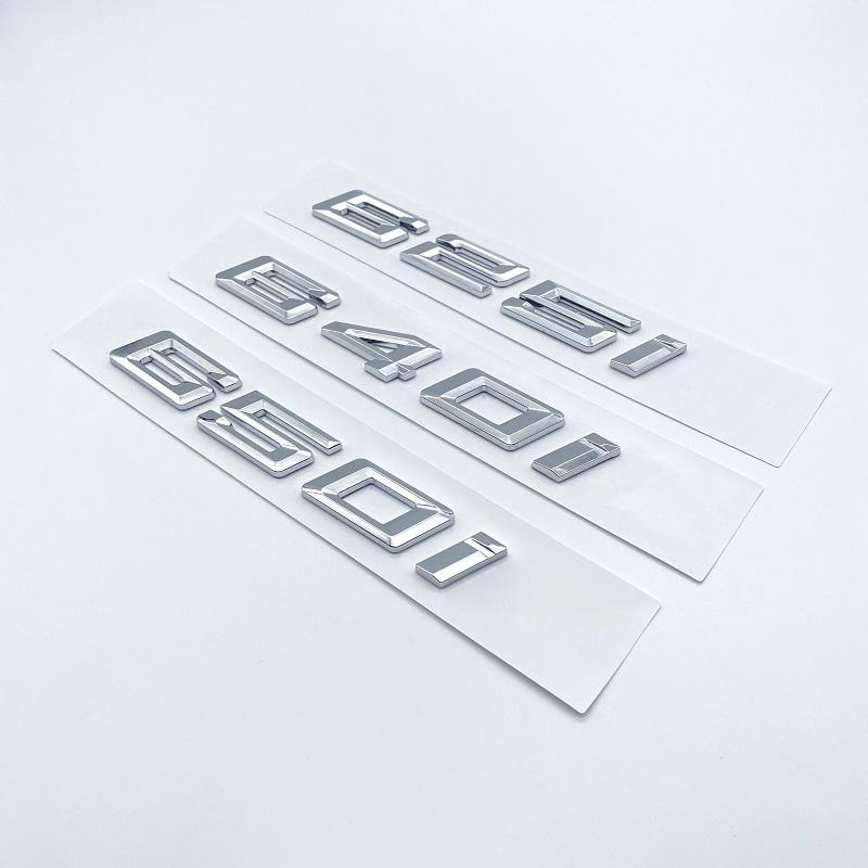 New Font Numbers Letters 630i 635i 640i 645i 650i Top ABS Emblem for BMW 6 Series Car Trunk Nameplate Logo Sticker Black Chrome