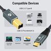Thzzhnno USB B to USB C Printer Cable USB C to USB B for MacBook MIDI for Yamaha Casio Digital MIDI DJ Controllers 5M, Cable, Pro, Cable, Pianos,