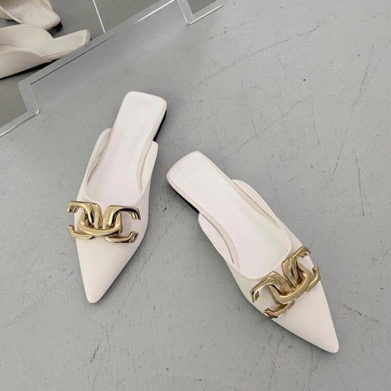 Fashion Women Slippers Fashion Flats Pointed Toe Sandals Women Casual Shoes Anti-slip Casual Slippers 2024 New Summer Slides Women