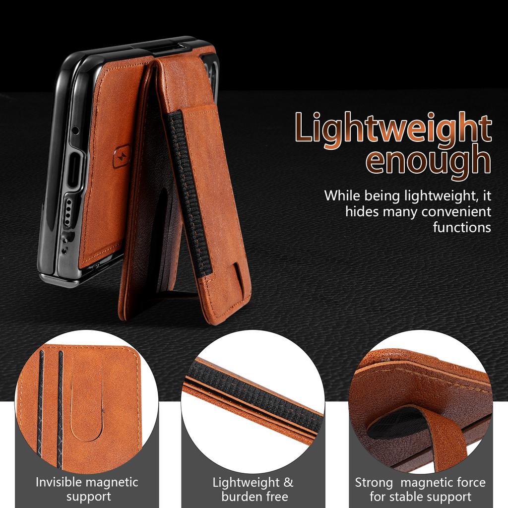 For Google Pixel 10 Pro Fold with Magnetic Card Holder and Tempered Glass Screen Protector Foldable Phone Case