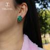 2022 New 10ct Natural Green Agate Oval 5*7mm Gemstone Earrings 925 Sterling Silver Fine Jewelry for Women