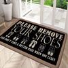 Please Remove Your Shoes Pattern Welcome Rug Kitchen Bathroom Entrance Doormat Non-slip Bedroom Decor Rug Floor Mats Foot Mat