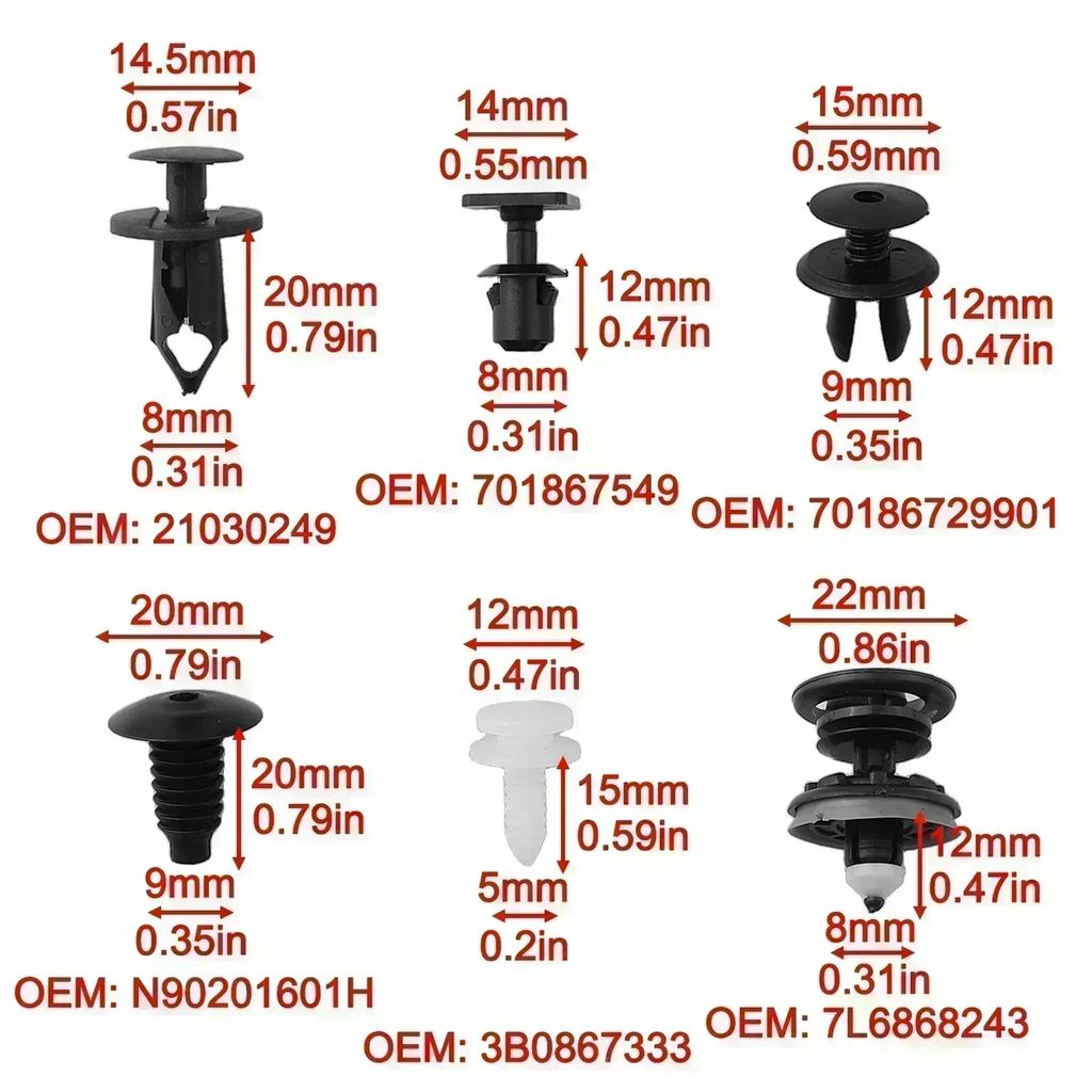 120Pcs Set Car Door Trim Panels Clips Fastening Clips Interior Roof Carpet Retainer For Transporter T4 T5 Interior Trim Holder