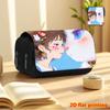 1pc Healing Cat 2D Flat Printing Double-Layer Flip-Top Black Pencil Case - Back-to-School Essential Pencil Box, Daily Multi-Functional Makeup Bag, Lar