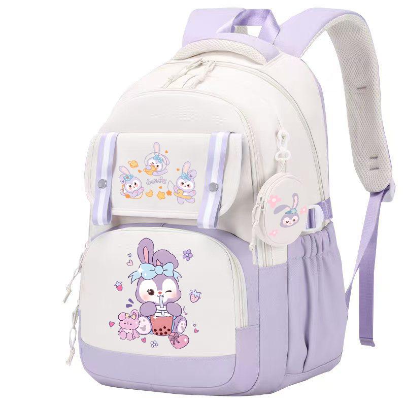 Campus Versatile Student School Bag Sweet Small Fresh Printed Backpack Macaron Color