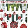 Packung mit 12 natürlichen Holz-Rotkugel-Weihnachtsbaumschmuck Hängedekoration für Baum Wand Feierparty Zubehör