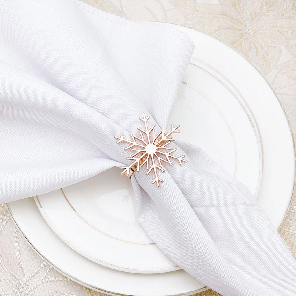 Snowflake Shaped for Xmas,Party,Wedding Napkin Ring Table Decor Napkin Buckle Christmas Supplies