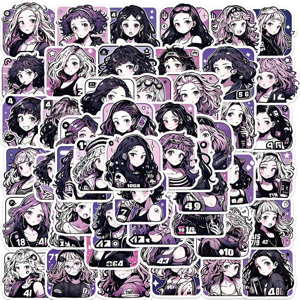 58 Retro Girl Avatars Graffiti Stickers Personalized Decorative Guitar Notebook Suitcase DIY Waterproof Stickers