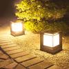 Thrisdar Aluminum Solar Pillar Light Outdoor Nordic Garden Villa Courtyard Coffee Bollard Light Fence Front Door Pillar Light