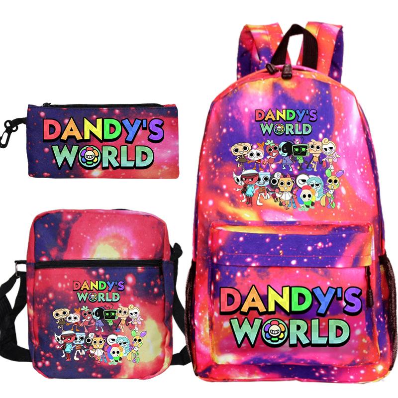 Dandy's World Game Merchandise Printed Primary and Secondary School Schoolbag Three-piece Popular Children's Backpack
