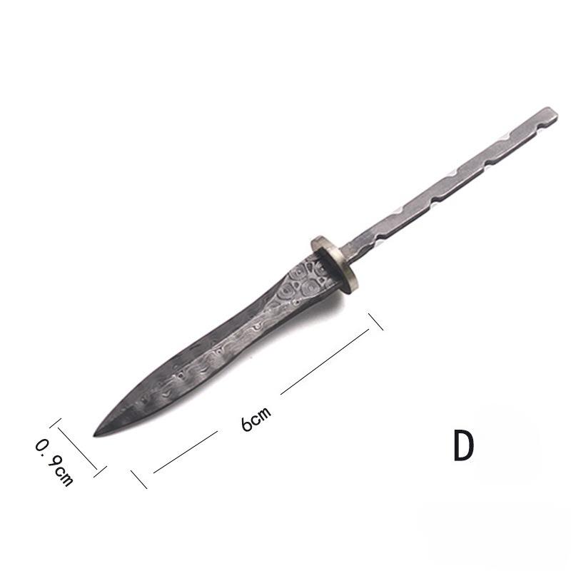 Stone Pattern Damascus Tea Knife Blank, Unfinished Full Tang Blade for DIY Handmade Kung Fu Tea Ceremony Tools