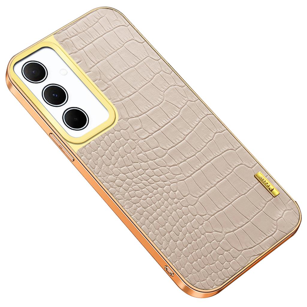 Für Samsung Galaxy A35 5G Hülle 6D Galvanik Smartphone Krokodil Textur Cover