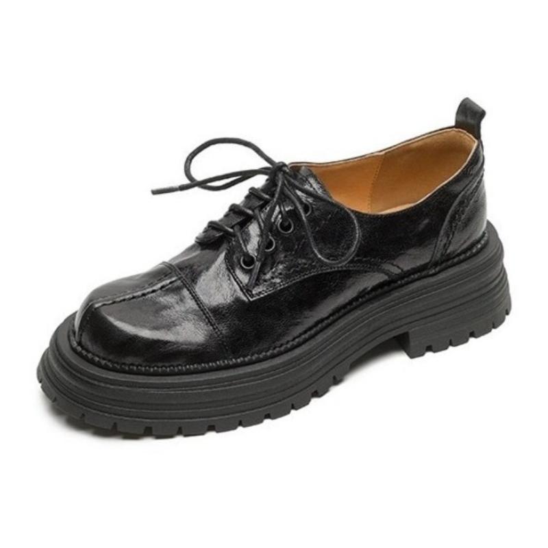 

Модные ретро туфли-лодочки на массивном каблуке со шнуровкой и круглым носком, женские, модный дизайнерский лофер, британский стиль, для работы и поездок, офисная обувь, zapatos mujer 35 чёрный