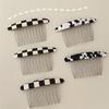 Plaid Comb Clip Bangs Hair Clip Texture Marble Pattern Iron Tooth Simple Comb Clip Insert Comb Styling Accessories