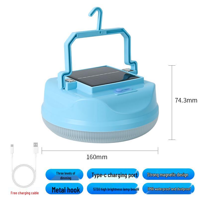 Solar-Powered Bread-Style Light with Broad Illumination and USB Charging