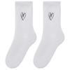 Embroidered Medium Length Socks Women's Autumn Fashion Love Fresh Sweat Absorbing Breathable Black White Girl Socks