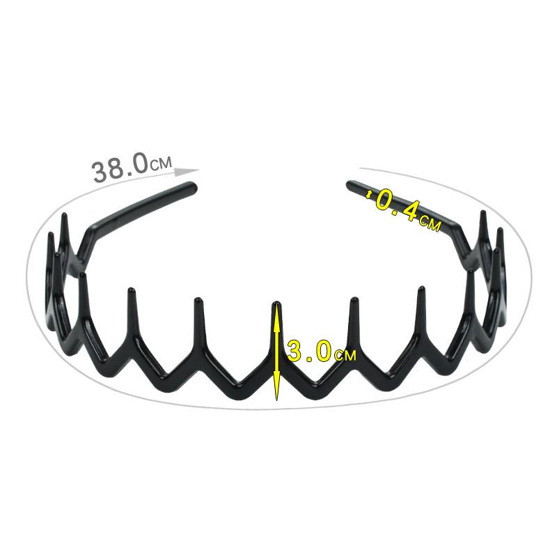 2 pièces/ensemble Serre-tête à dents longues vague ambre noir Résine plastique anti-chute avec dents serre-tête antidérapant pour hommes et femmes lavage de visage h