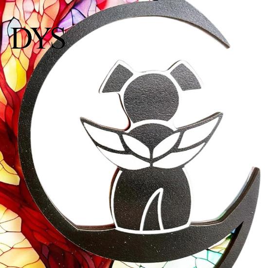 Personalized Pet Memorial Suncatcher Angel Cat Dog Sun Catcher Panel Stained Glass Tribute Ornament Window Hanging Ornaments Loss Sympathy Gift