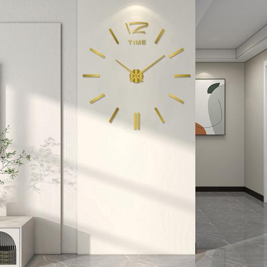 Wall Mount Clock Battery Powered 3D Digital Display Silent Sweep Movement Luminous Wall Clock for Living Room