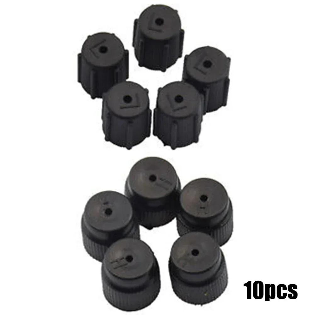10Pcs R134a A/C Cap Sealing Cap 5Pcs High Pressure 5Pcs Low Pressure Black 16mm Cap Car A/c Replacement Accessories Black Durabl