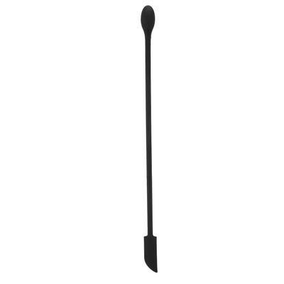 Makyaj Spatulası Aleti Çift Taraflı Silikon Mini Uzatılmış İnce Reçel Spatulası (Siyah)