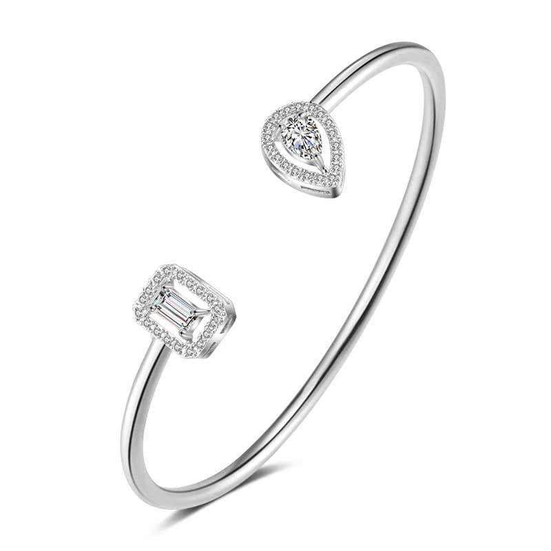 

Avance Silver Gold Bracelet Bangle Stone Heart Drop Square x Women s (Bangle Silver)