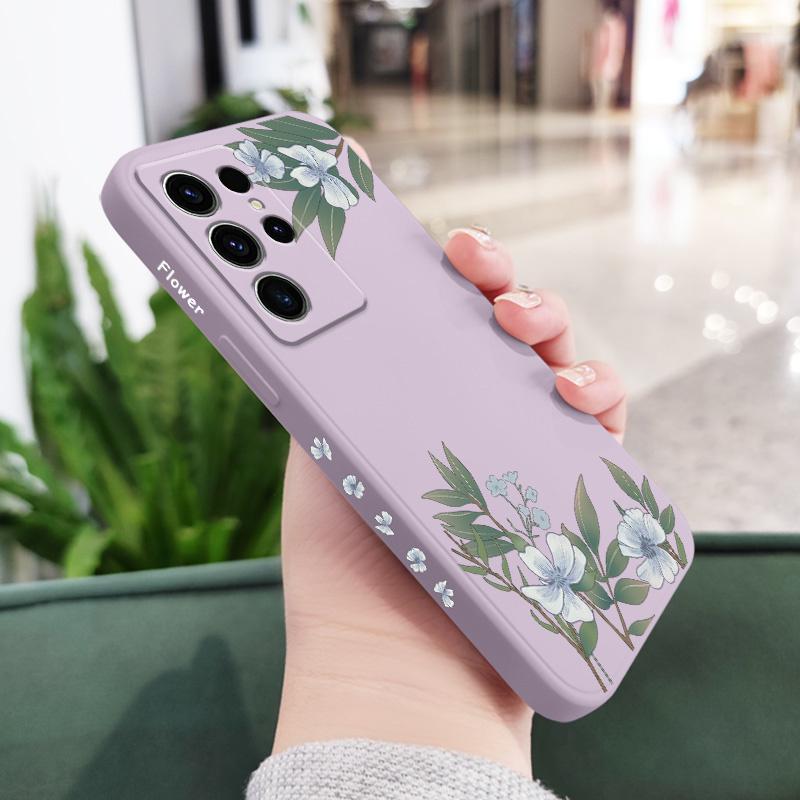 

Encounter Flowers Phone Case For Samsung Galaxy S26 Plus Ultra Silicone Cover Galaxy S26 Ultra світло-фіолетового кольору