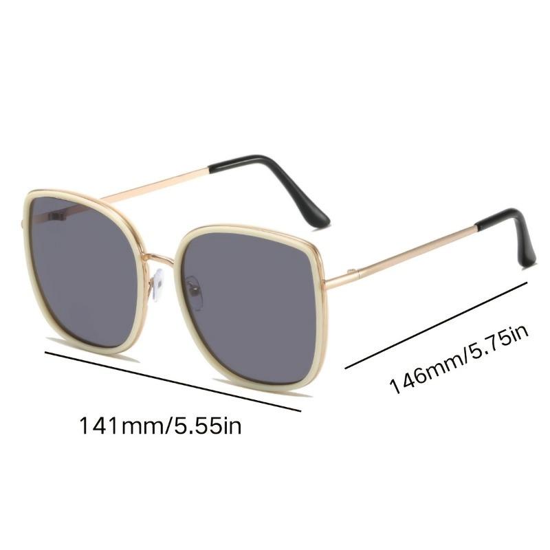 Trendy Women's Fashion GlassesStylish Oversized Rectangular Frame Dark Lenses for Sun Protection