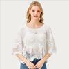 DIMANAF 2025 New Short T-Shirt Women Knitting Lace O-Neck Hollow Summer Style Basic Tops Tees Loose Clothing
