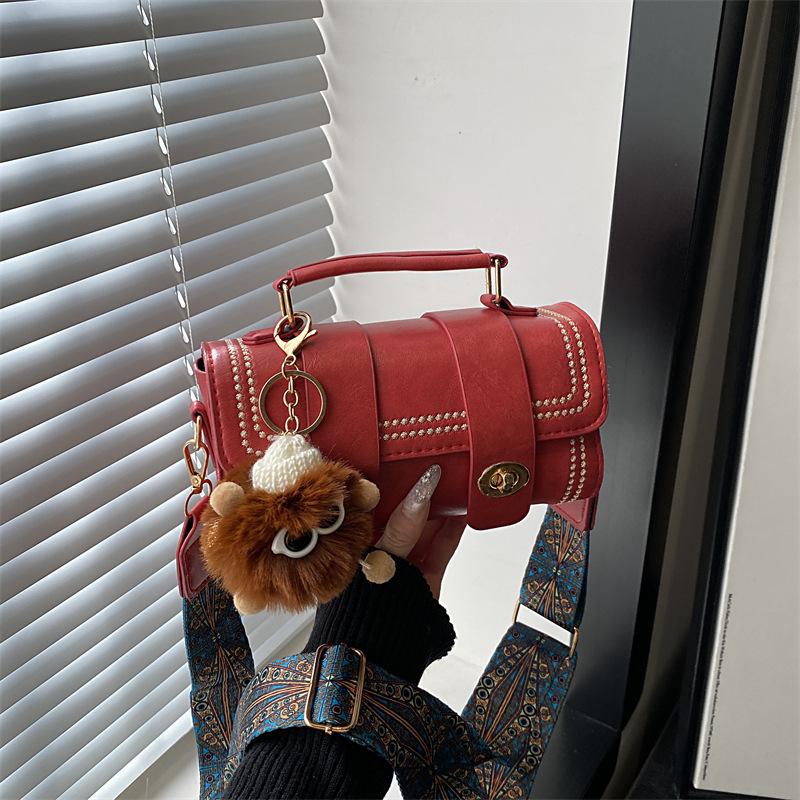 Vintage Retro Women Fashion Versatile Boston Cylinder Crossbody Handbag