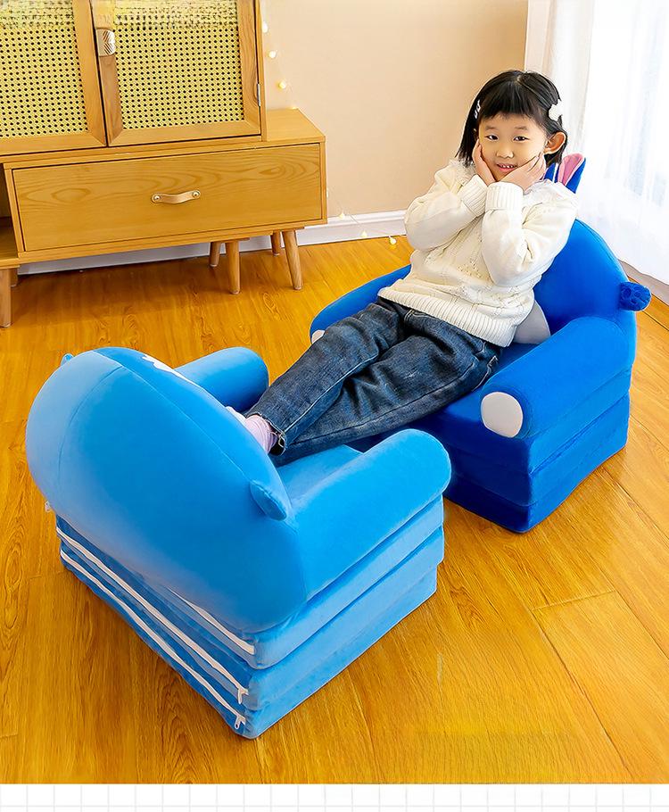 Cartoon Folding Kids' Sofa: Multifunctional Baby Seat & Kindergarten Stool
