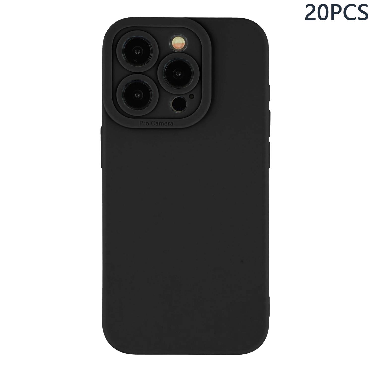 

Bulk Purchasing 20Pcs For iPhone 15 Pro Case Precise Cutouts 1.3mm TPU Matte Phone Cover Black