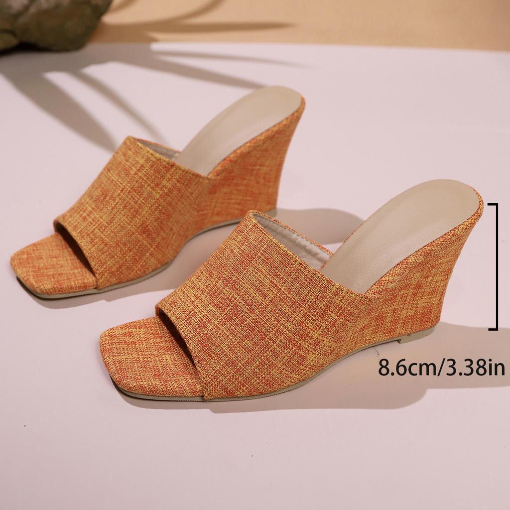 Neue Damen Keilabsatz Hausschuhe Sommer Hohe Absätze Sandalen Flach Außen Strand Plateau Hausschuhe Bequeme Schuhe Slides Damen