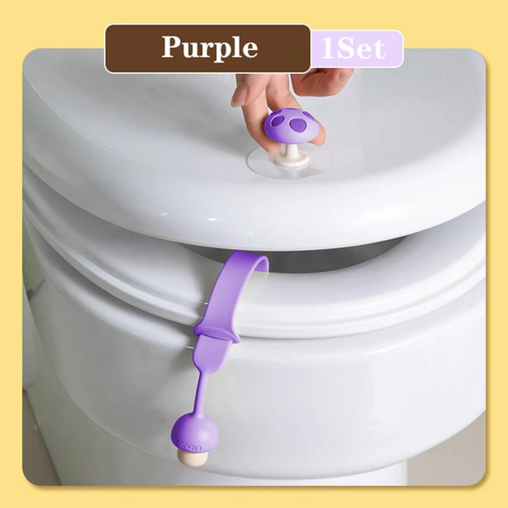 Mushroom Toilet Lid Lifter Tool Closestool Holder Ring Flapper Lifting Device Bathroom Sanitary Adjustable Toilet Seat Lid
