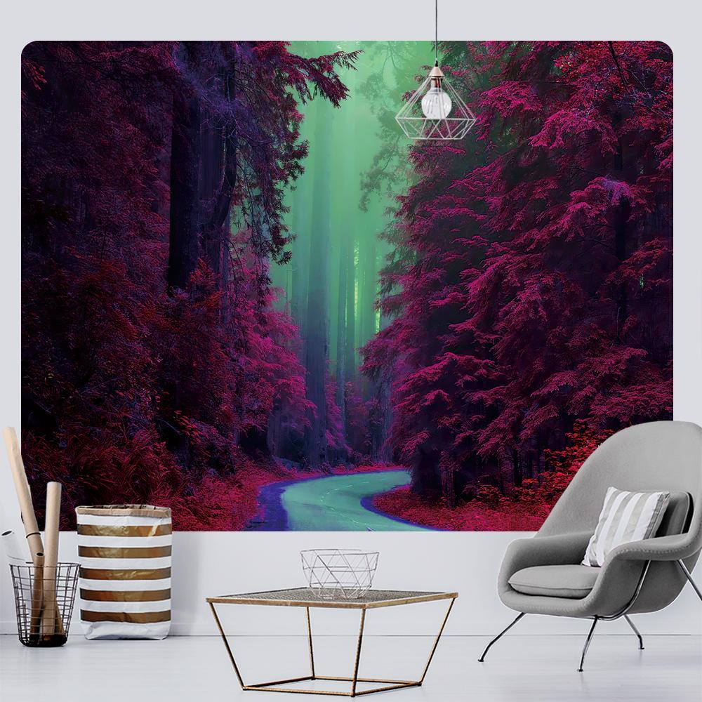 Forest Night Starry Sky Home Decor Art Tapestry Hippie Boho Decor Bedroom Backdrop Cloth Tapestry Bed Sheet