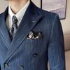 Hengyuanxiang Men's Striped Double-breasted 3-Piece Suit