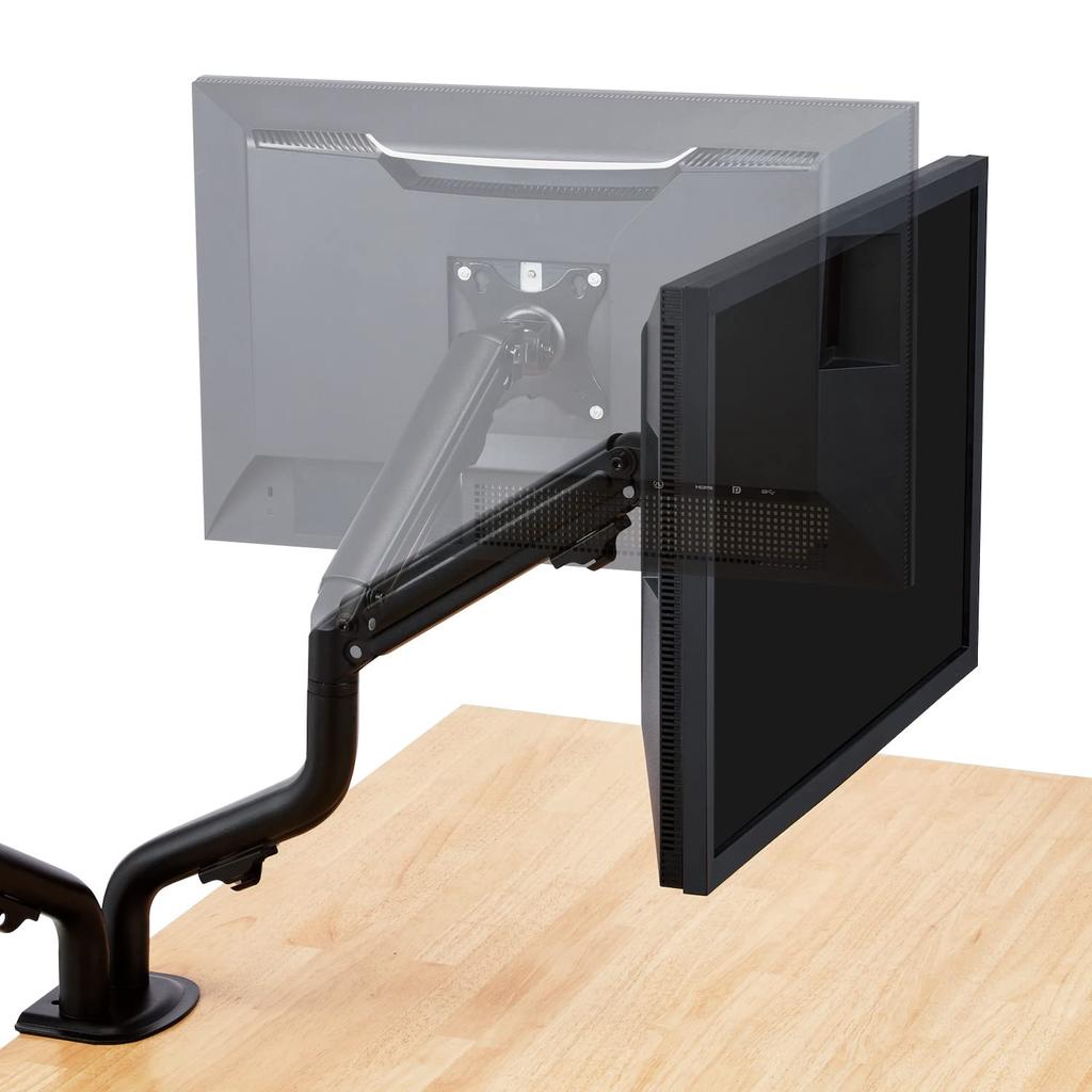 Elecom DPA-DL05BK Double Long Monitor Arm, Spring-Loaded, Weight Capacity: Approx. 2-8kg (x2), Black
