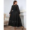 Plus Size Spring and Autumn Women's Dress Knee-length Lace Dress Skinny Long Sleeve Temperament Dresses