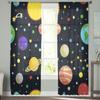 Cartoon Planet Universe Galaxy Chiffon Sheer Curtains for Living Room Bedroom Home Decoration Window Voile Tulle Curtain Drapes