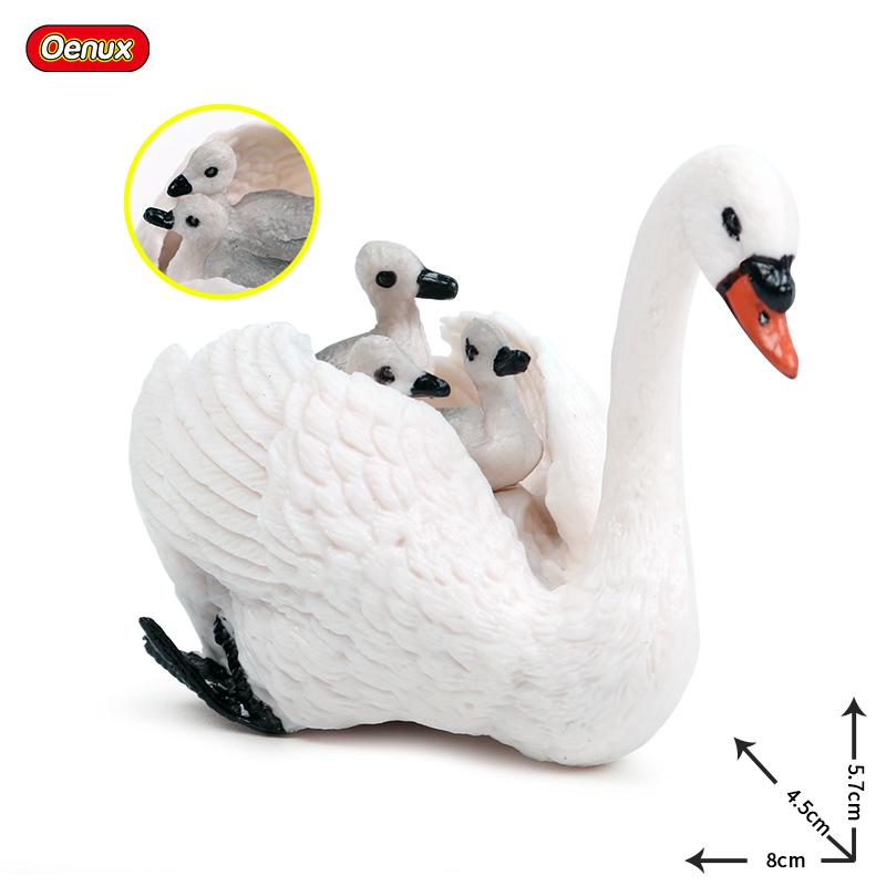 Oenux Poultry Model Simulation Goose Swan Gaggle Duck Flock Action Figures Farm Animals Figurine Miniature Education Kids Toy