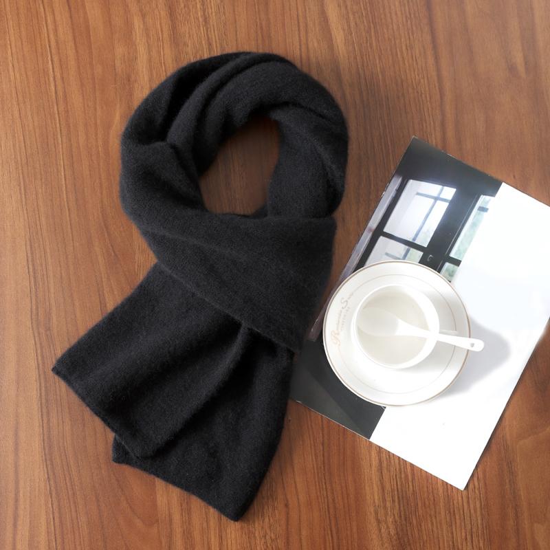 100% Wool Knitted Long Scarf For Women Winter Autumn Soft Warm Solid Luxury Cashmere Shawls Neck Protect Scarves Men 170cmx11cm