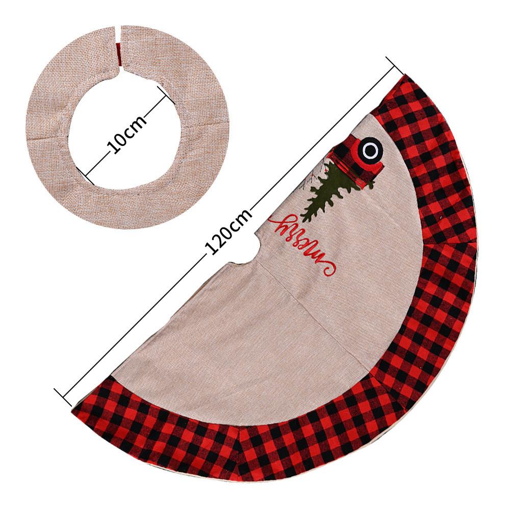 Red Attractive Black Plaid Christmas Tree Skirt For Car Holiday Celebrations 120cm